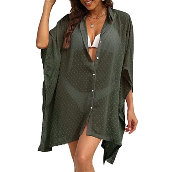 Plus Size Swimsuit Cover Up for Women Summer Crochet See-Through Bathing Suit Cover Up Sexy Swimwear Beach Coverups Shermie