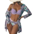 thumbnail image 1 of Swimsuit Cover Up for Women Summer Open Front Kaftan Bathing Suit Cover Up Lace Stitching Sexy Swim Cover up, 1 of 5