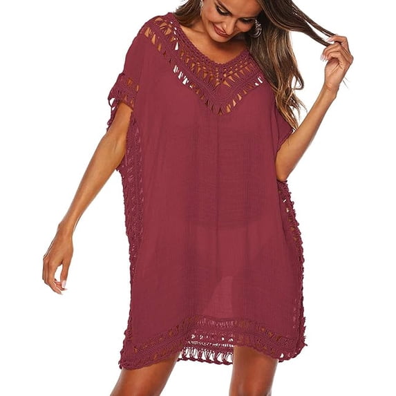 ZANKLEY Womens Swimsuits Cover Ups Crochet Chiffon Beach Cover Bathing Suit Bikini Wear Coverups Dress