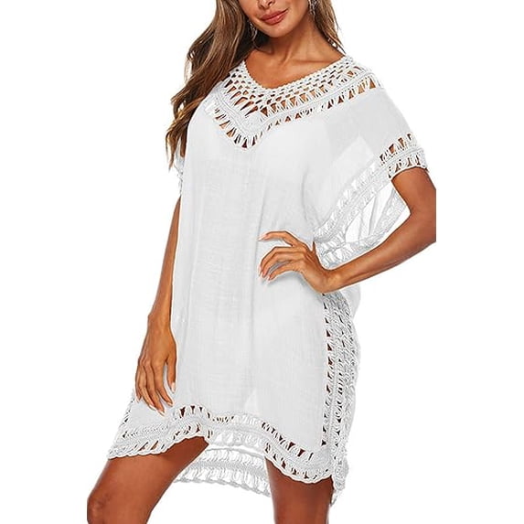 ZANKLEY Womens Swimsuits Cover Ups Crochet Chiffon Beach Cover Bathing Suit Bikini Wear Coverups Dress