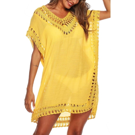 ZANKLEY Womens Swimsuits Cover Ups Crochet Chiffon Beach Cover Bathing Suit Bikini Wear Coverups Dress