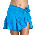 thumbnail image 1 of Swimsuit Coverup Beach Bikini Skirt 2 Wear Summer Chiffon Ruffled Skirt Blue Swimsuit Cover Up, 1 of 5