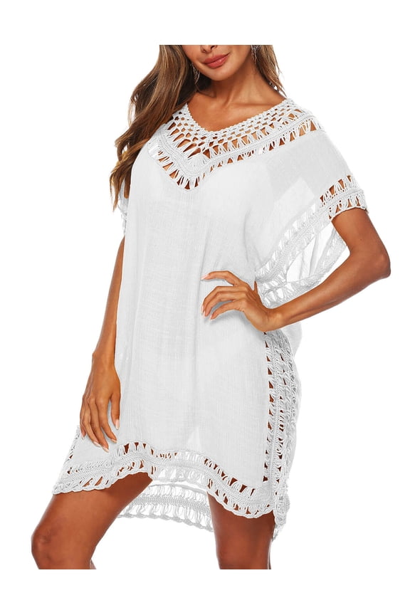 Swimsuit Coverup for Women Crochet Beach Coverup Plus Size Bathing Suit Cover Ups Alsol Lamesa