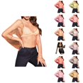 thumbnail image 1 of Swimsuit Coverup for Women Glitter Rhinestone Fishnet Mesh Long Sleeve Crewneck Cropped Top Beach Cover Up, 1 of 5