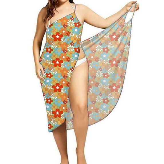 Swimsuit Coverup for Women Hollow Out Bathing Suit Cover Ups Wrap Loose Beach Coverup Alsol Lamesa