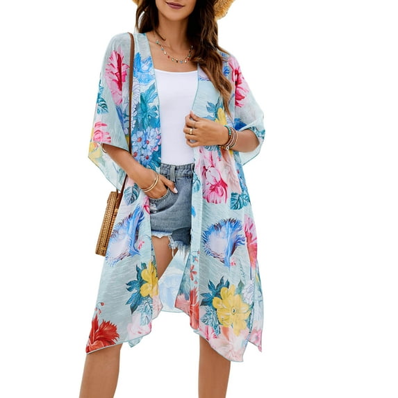 Swimsuit Coverup for Women Kimino Cardigan Bathing Suit Cover Ups High Side Split Beach Coverup Alsol Lamesa