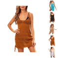 thumbnail image 1 of Swimsuit Coverup for Women Sleeveless Backless Scoop Neck Crochet Knit Lightweight Mini Dress Beach Cover Up, 1 of 8