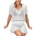 thumbnail image 1 of Swimsuit Coverup for Women Summer Crochet Hollow Out Sexy Beach Coverup Wrap Waist Bathing Suit Cover Ups Shermie, 1 of 6