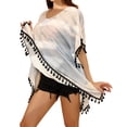 thumbnail image 1 of Swimsuit Coverup for Women Tassel Edge Bathing Suit Cover Ups Sexy Loose Beach Coverup Alsol Lamesa, 1 of 4