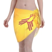 Swimsuit Coverups For Women Flag Of New Mexico Sarong Beach Bikini Wrap Sheer Short Skirt Chiffon Scarf For Swimwear