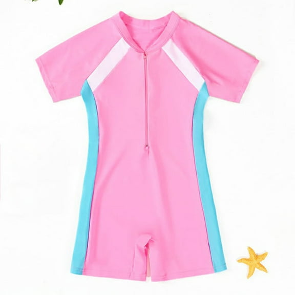 Swimsuit For Boys Cartoon Girls And Boys One-Piece Swimsuit Kid Water Sport Short Swimsuit Bathing Suits Red XL/(5-7 Years)