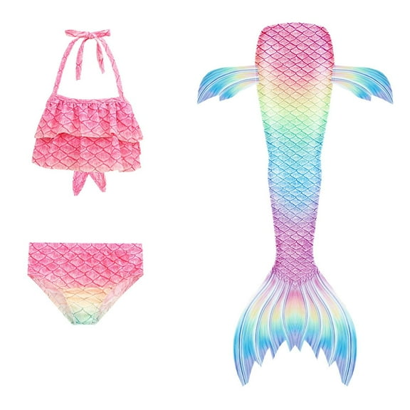 Swimsuit For Girls Cute Girls Tail Swimsuit For Kids Cute For Swimming And Pool Ideal For Beach And Spa Pink 150/(12-13 Years)