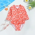thumbnail image 1 of Swimsuit For Girls Cute Toddler Girls Long Sleeve Floral Printing Beach Bathing Baby Suit Girls Swimwear Swimsuit Pink 3T/(2-3 Years), 1 of 4