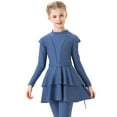 thumbnail image 1 of Swimsuit Girls 3pc Swimsuit Long Sleeve Rash Guard Cap Top Swim Pants Rash Guard Swimsuit for Kids 6-7 Years, 1 of 8