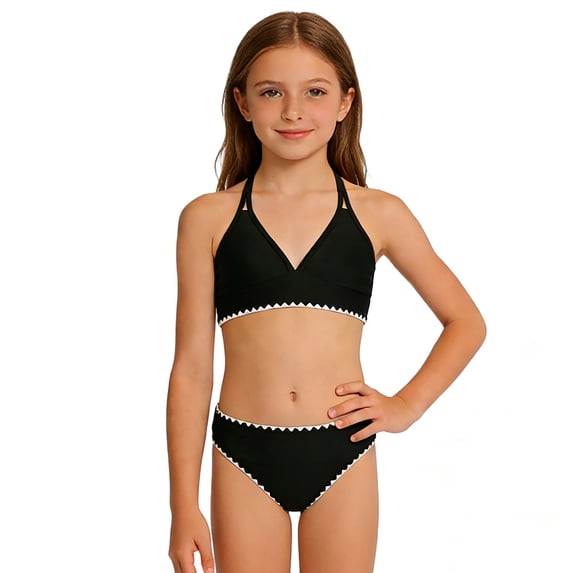 Swimsuit Girls Girls Two Pieces Swimsuit Quick Drying Swimwear Girls Bikini 11-12 Years