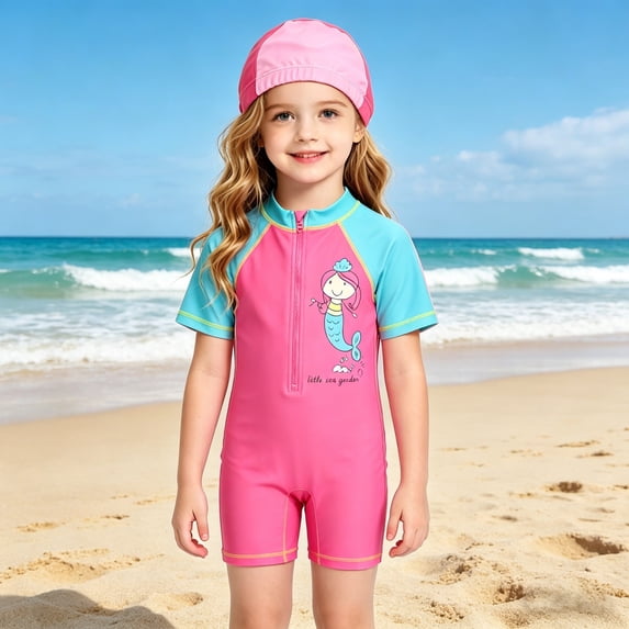 Swimsuit for Girls One Piece 2t Regular Fit Floral Print Quick-Drying Upf 50+ Protection Cutout Ruched Bathing Suits Tie Adjustable Straps Girls' Swimwear 9-16y