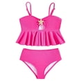 thumbnail image 1 of Swimsuit Girls Two Piece Girl's Two Piece Metallic Shell Bikini Sets Cut Out Ruffle Top High Waist Hipster Swimsuit, 1 of 5