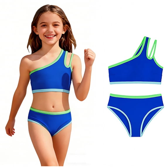 Swimsuit Girls Two Pieces Swimsuit Quick Dry Swimwear Summer Kids Bathing Suits Girls 15-16 Years
