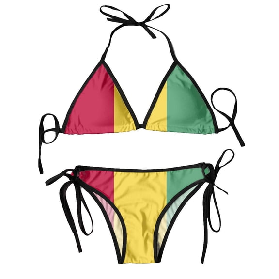 Swimsuit Guinea Flag Mujer Women Swimwear Summer Beachwear Bathing Bikinis Sets