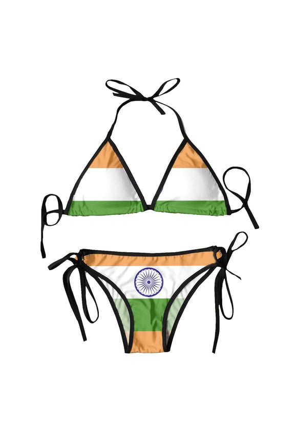 Swimsuit India Flag Mujer Women Swimwear Summer Beachwear Bathing Bikinis Sets