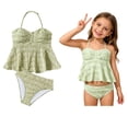 thumbnail image 1 of Swimsuit Kids Girls Adjustable Straps Two Piece Swimsuit with Chest Pad Kids Bathing Suit 9-10 Years, 1 of 6