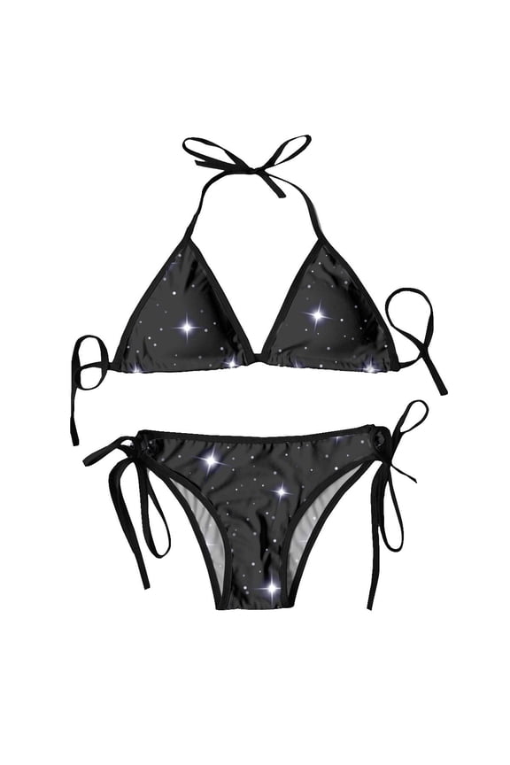 Swimsuit Night Space Sky With Stars Mujer Women Swimwear Summer Beachwear Bathing Bikinis Sets
