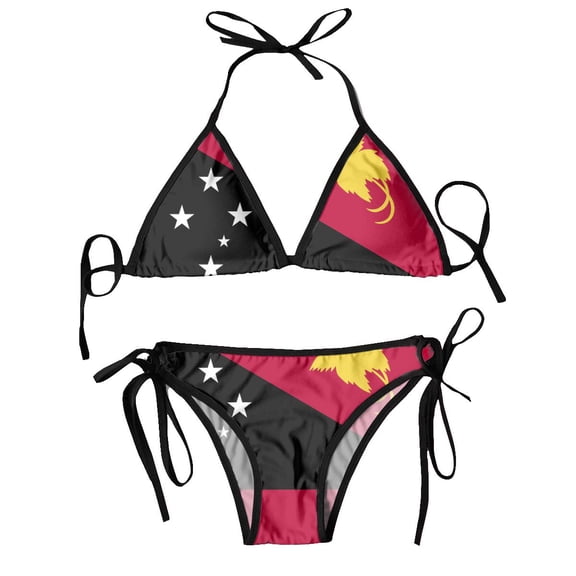 Swimsuit Papua New Guinea Flag Mujer Women Swimwear Summer Beachwear Bathing Bikinis Sets