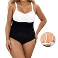 thumbnail image 1 of Swimsuit Plus Size Womens Color Block Bathing Suits Women 1 Piece Swimsuit Summer Swimsuit, 1 of 5