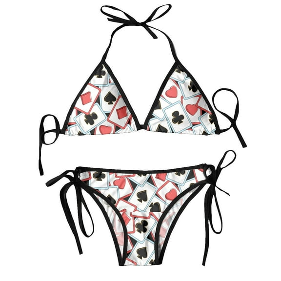 Swimsuit Poker Cards Mujer Women Swimwear Summer Beachwear Bathing Bikinis Sets
