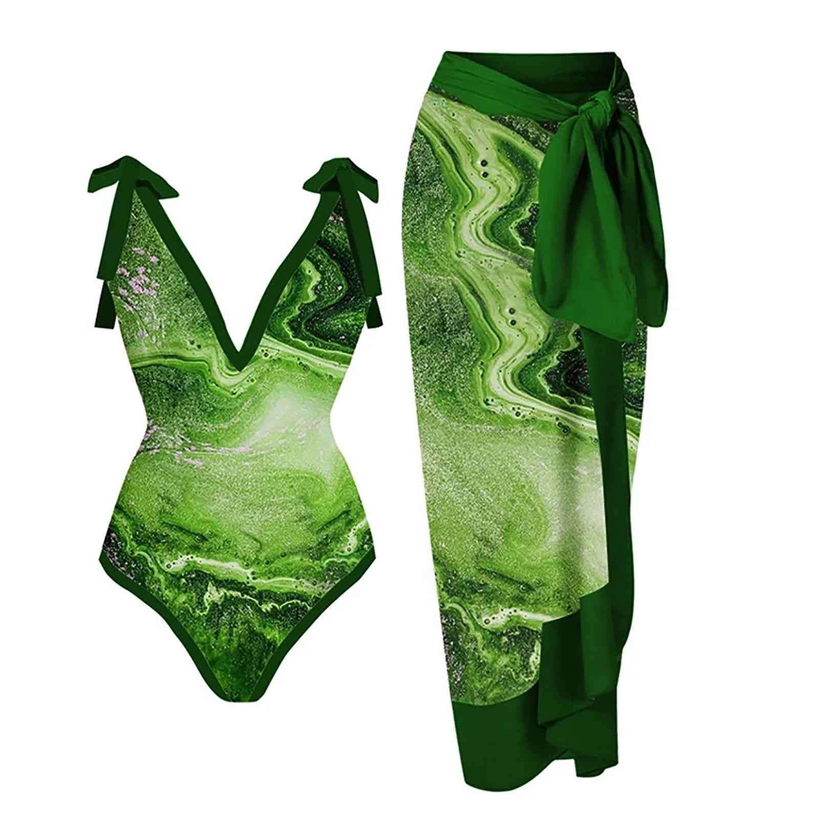 Three Piece Cover-Up Skirt Plus Size Swimsuit