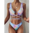 thumbnail image 1 of Swimsuit Sets for Women Tie-dye Printed Bandage Swimwear Bikini Sexy Split Bathing Suit, 1 of 6