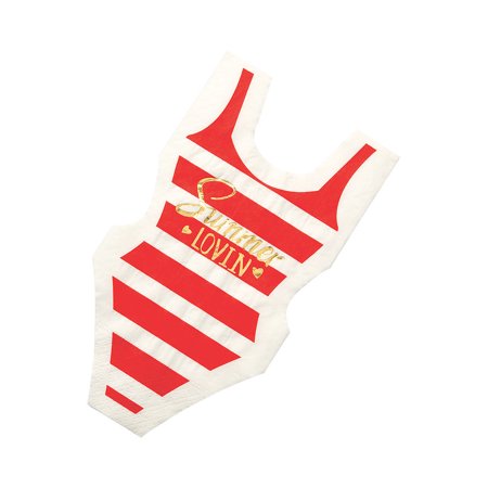 Swimsuit Shaped Napkin - Party Supplies - 8 Pieces
