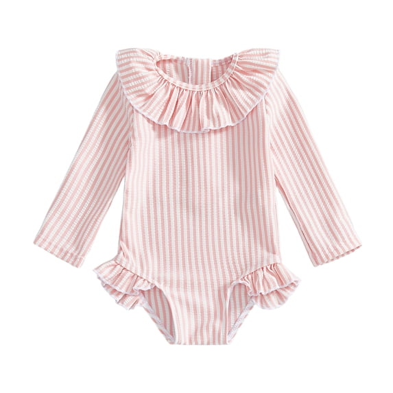 Swimsuit for Toddler Girl One Piece Toddler Girls Swimsuit 3T, Girls Swimsuit UPF 50 Sun Rash Guard Long Sleeve Bathing for Toddler Kids Beach Pool Swimwear
