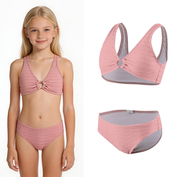 Swimsuit Tween Girls Quick Dry Two Piece Bathing Suits with Chest Pad Tween Bathing Suits Girls 13-14 Years