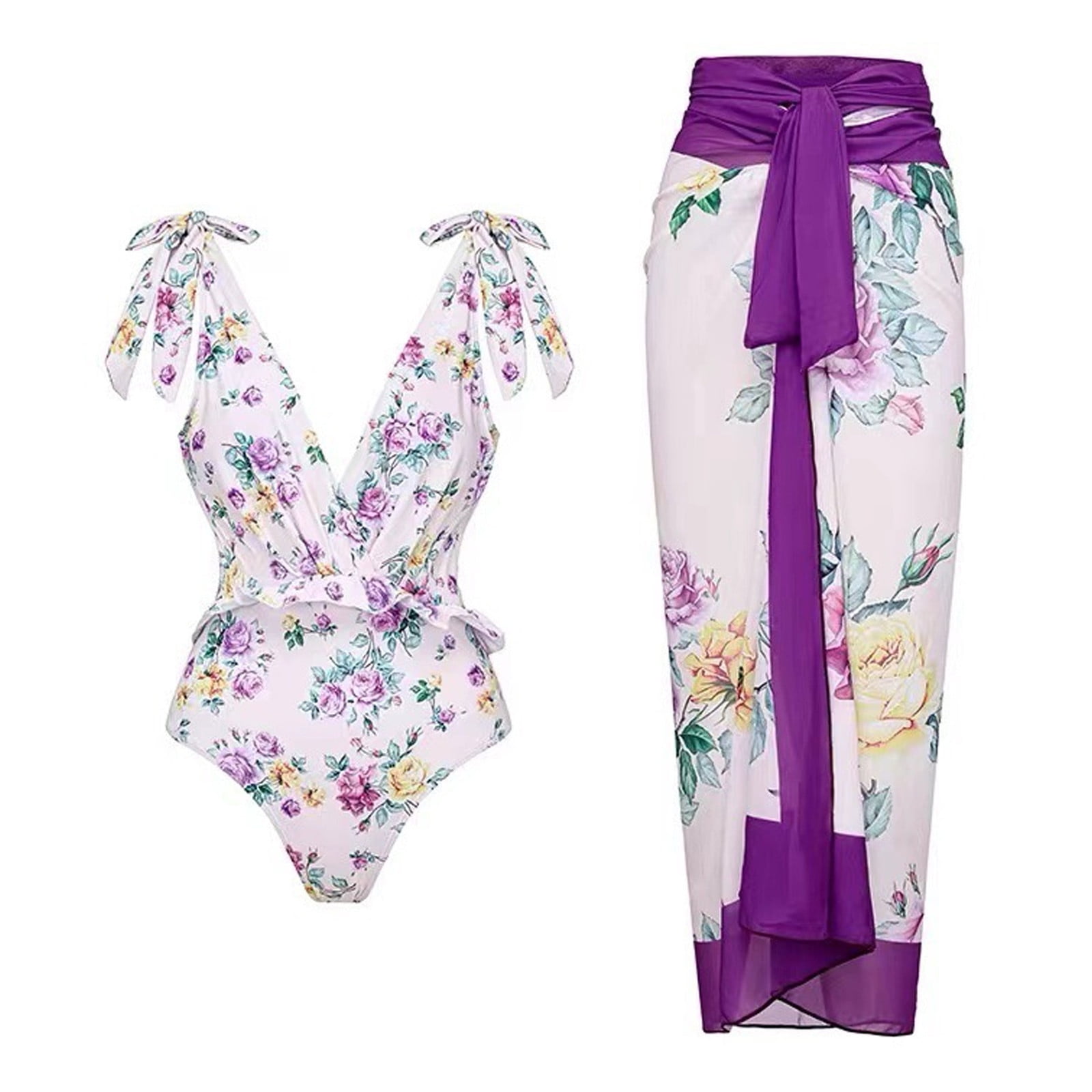 Swimsuit with Underwire Bra Support Women 1 Piece Swimwear+1 Piece