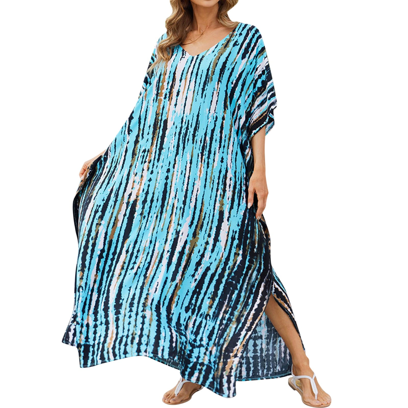 Swimsuit Women 2023 Beach Blouse Dyeing Loose Size Holiday Gown Beach ...