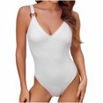thumbnail image 1 of Swimsuit for Women 2024 Pimelu One-Piece Swimsuit for Women Womens Monokini Bathing Suit Sexy Deep V Neck Slim Fit Strap Swimwear Summer Beach Pool Party Push up Swimsuit Tankini, 1 of 7