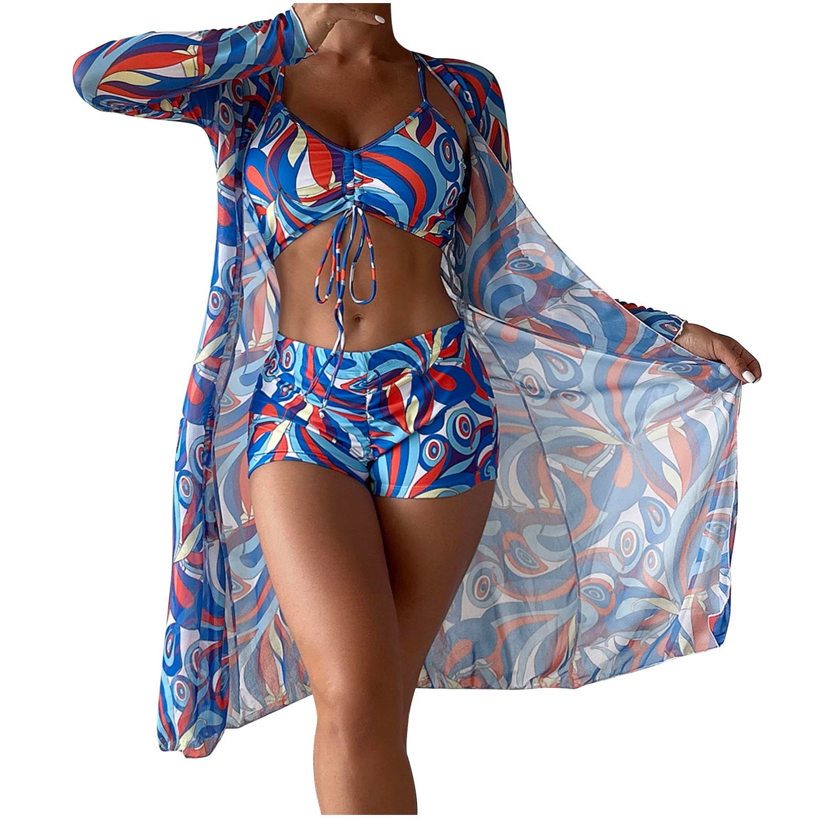 Swimsuit Women 3 Piece Women s Printed Sling Bikini Bathing Suit