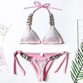 thumbnail image 1 of Swimsuit Women Halter Swimwear Diamond Bikini set Push up Bathing Suit, 1 of 7