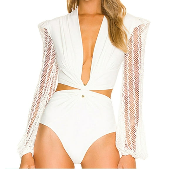 Swimsuit Women High Waisted V Neck Fashion Printed Comfortable Loose Bathing Suit Casual Swimwear