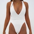 thumbnail image 1 of Swimsuit Women Summer Solid Bandage Tank Top One-Piece Bikini Swimsuit Swimwear, 1 of 5