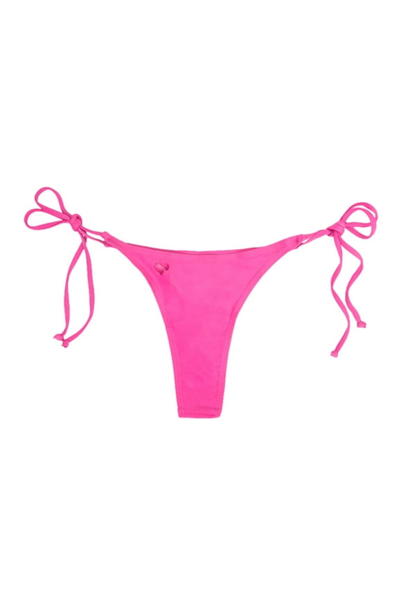 Swimsuit Women Swimwear Brazilian Cheeky Bikini Bottom Side Tie Thong Bathing,Hot Pink,S