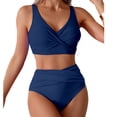 thumbnail image 1 of Bzhegqhd Swimsuit Women Two Piece,Women's Solid Color Conservative Split Pleated Swimsuit Set,Tummy Control&nbsp;Swimsuits for Women, 1 of 4
