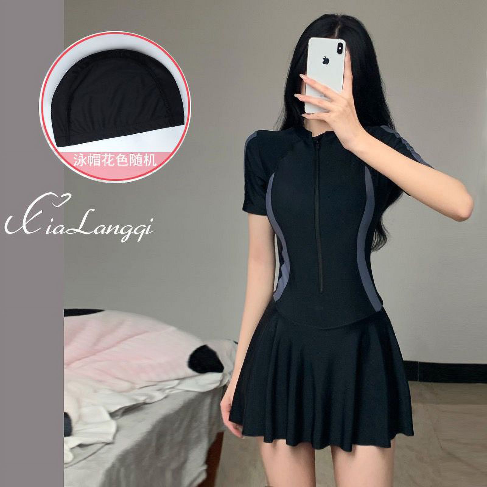 Swimsuit Women‘s Hot Spring Skirt Split Conservative South Korea Ins