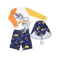 thumbnail image 1 of Swimsuit for Boys 3Pcs Rash Guard Upf50 Long Sleeve Cartoon Sunsuit Hat Swimwear, 1 of 7