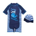 thumbnail image 1 of Swimsuit for Boys Children's Long Sleeve Blue Child Bathing Suit, 1 of 6