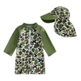 thumbnail image 1 of Swimsuit for Boys Upf 50 Sun Long Sleeve Rash Guard Trunks Hat Pool Bathing Suit, 1 of 3