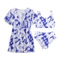 thumbnail image 1 of Swimsuit for Girls 3 Piece Set Mesh Cover Up Gradient Print Summer Casual Swimwear, 1 of 3