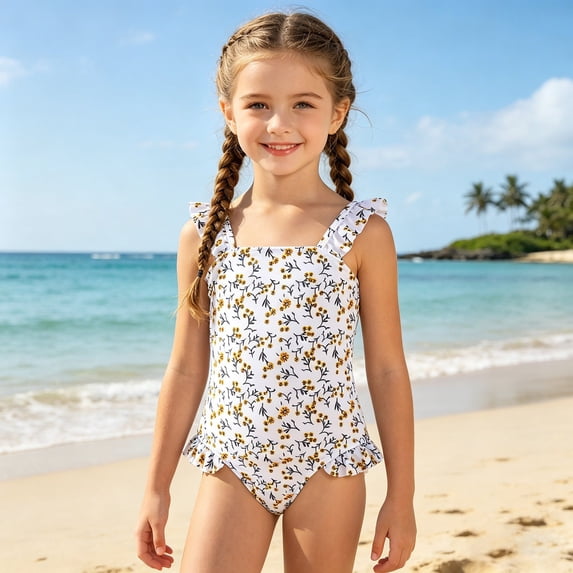 Swimsuit for Girls 5t Classic Color Block Stretchy Upf 50+ Sun Protection Cutout Ruched Bathing Suits Tie Adjustable Straps Girls' Swimwear 9-16y
