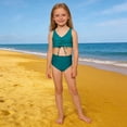 thumbnail image 1 of Swimsuit for Girls Girl's High Waist Bikini Two Piece Rash Guard Set with Upf 50 Girls Bathing Suit Green 9-10 Years, 1 of 5